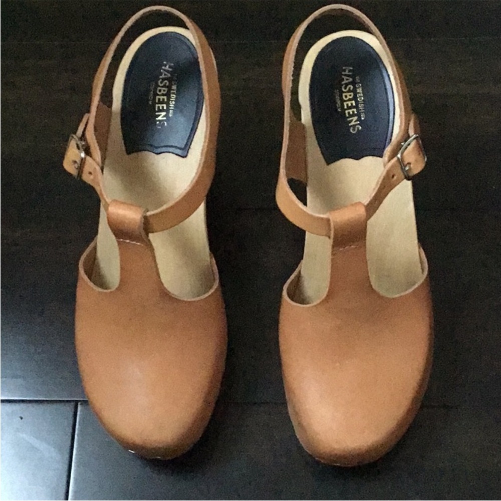 Swedish Hasbeens Sky T Strap Clog Sandals